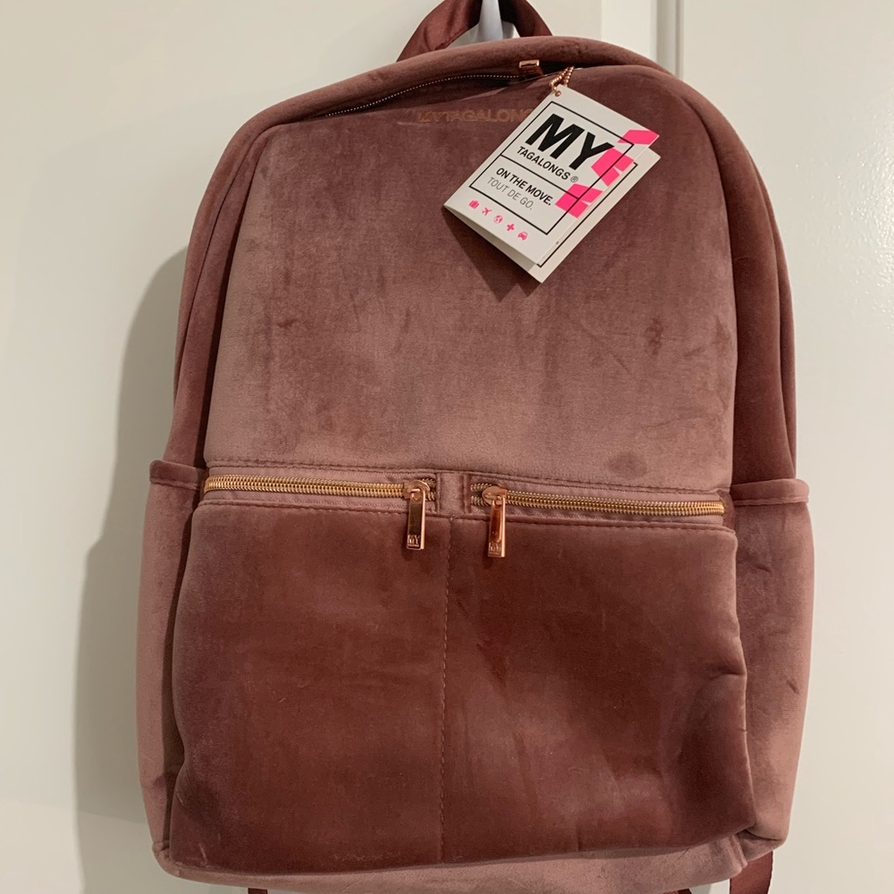 my tagalongs backpack rose velour finish